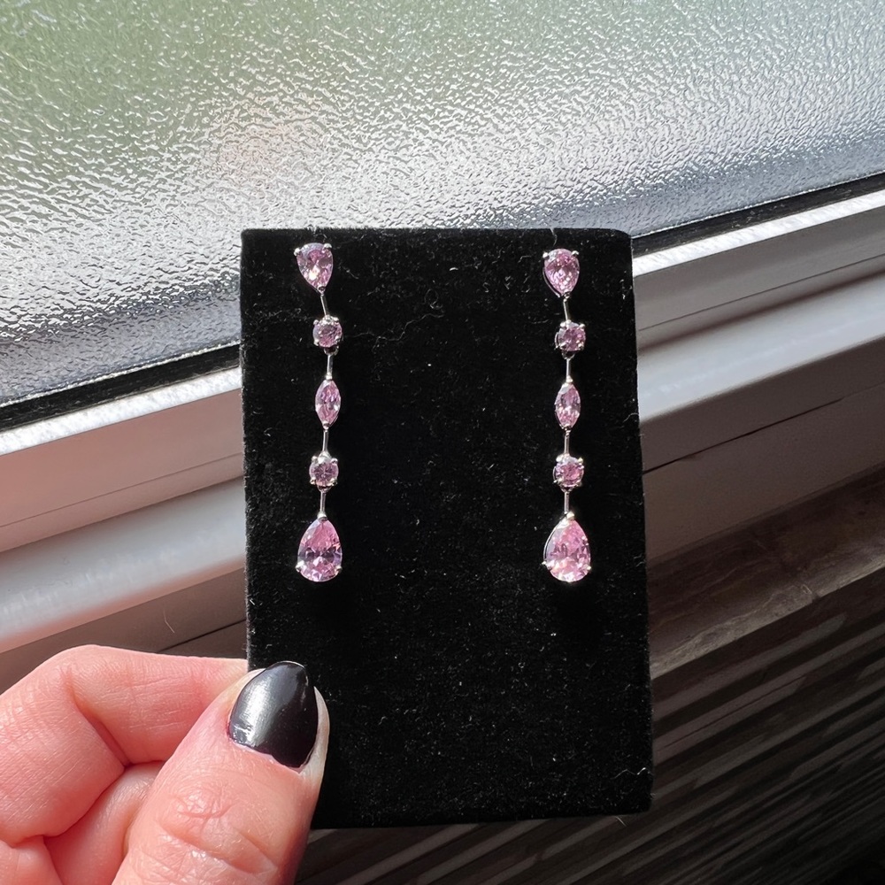 Pink Teardrop Earrings